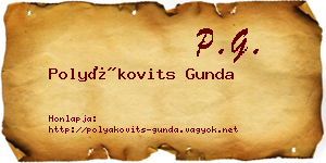 Polyákovits Gunda névjegykártya